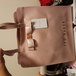 Ted Baker Icon Bag. Blush pink with gold bow accent